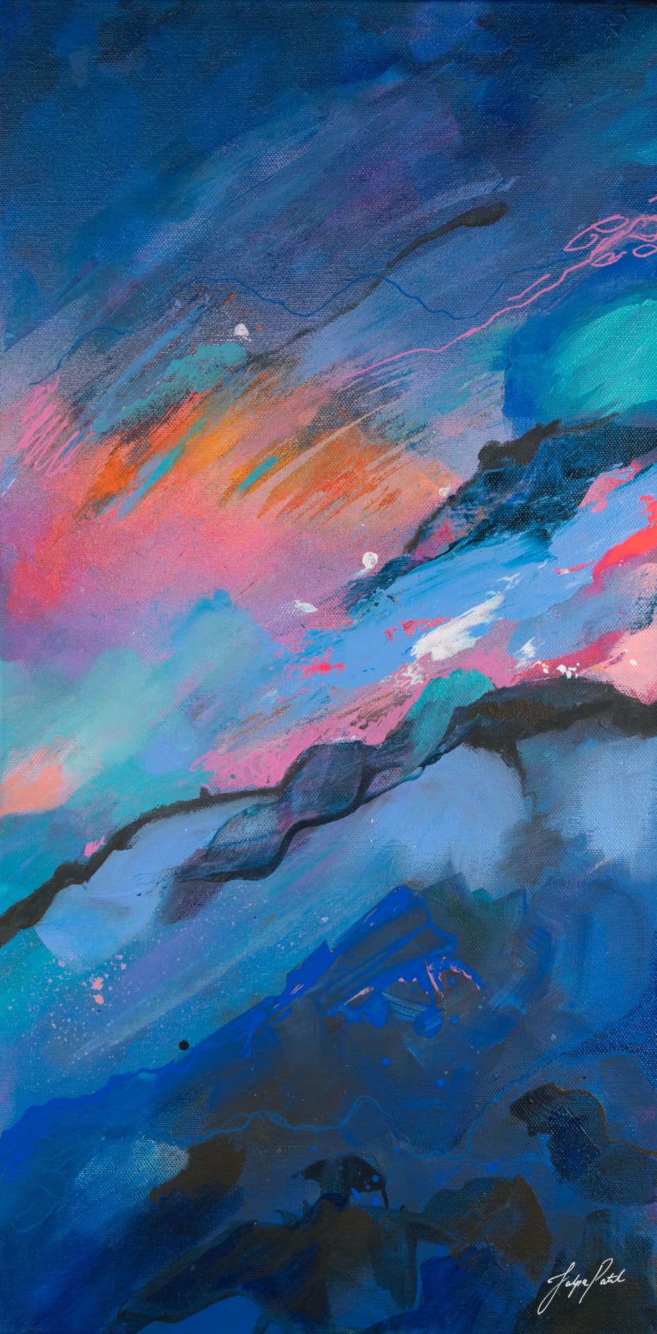 Electric Dusk — abstract painting by Jalpa Patel