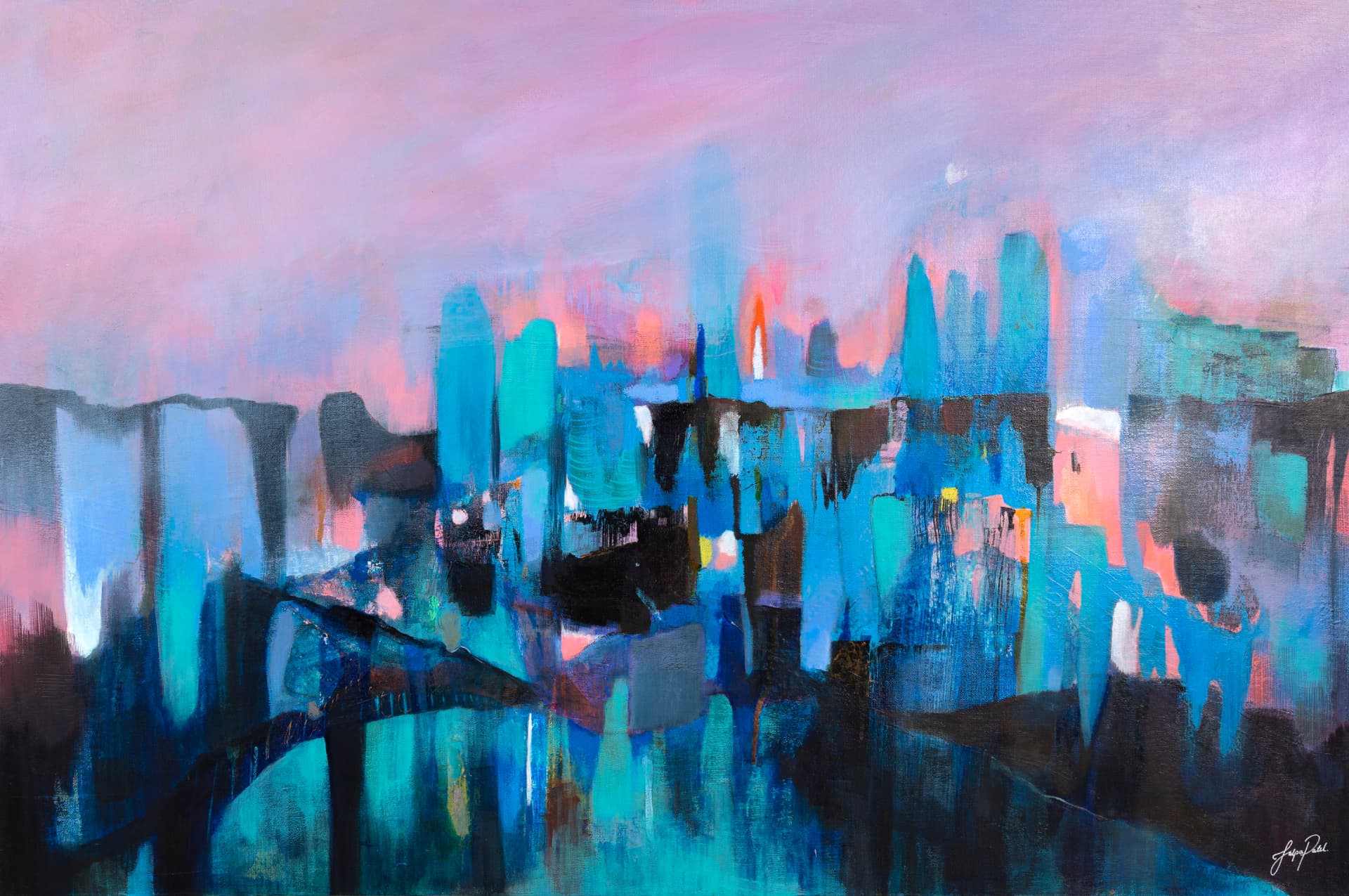 A Song in the Sky — abstract painting by Jalpa Patel