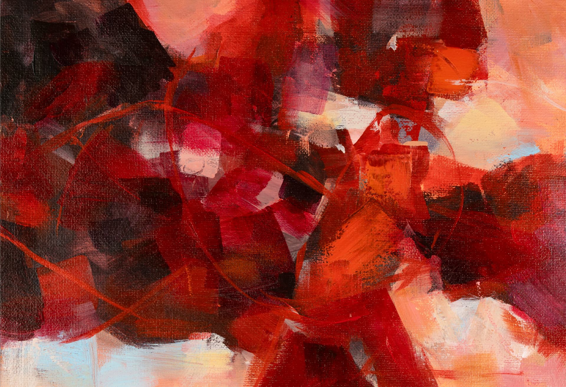 Red Birth — abstract painting by Jalpa Patel